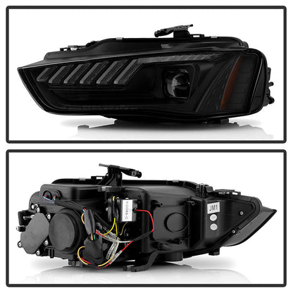Spyder 13-16 Audi A4/S4 Halogen Model Only High-Power LED Headlights - Black PRO-YD-AA413HALAP-BK 5088345