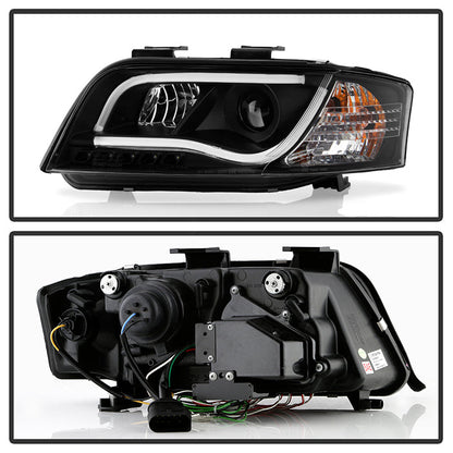 Spyder Audi A6 02-04 Projector Headlights Halogen ModelLight Tube DRL Blk PRO-YD-ADA601-LTDRL-BK 5071873