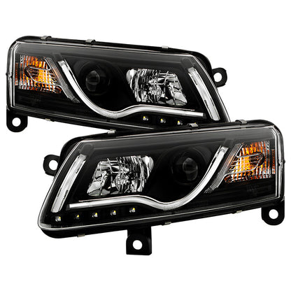 Spyder Audi A6 05-07 Projector Headlights Halogen Light Tube DRL Blk PRO-YD-ADA605-LTDRL-BK 5071903