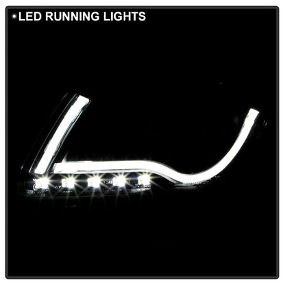 Spyder Audi A6 05-07 Projector Headlights Halogen Light Tube DRL Blk PRO-YD-ADA605-LTDRL-BK 5071903