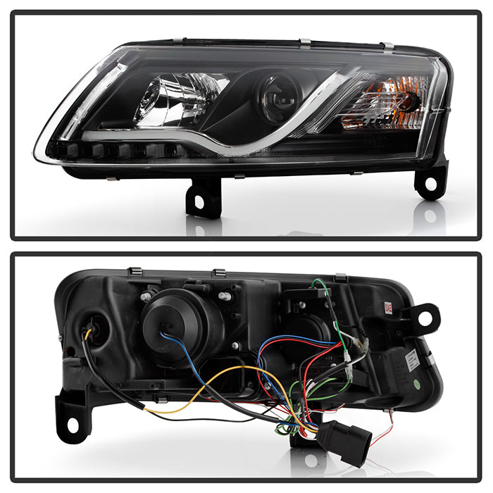 Spyder Audi A6 05-07 Projector Headlights Halogen Light Tube DRL Blk PRO-YD-ADA605-LTDRL-BK 5071903