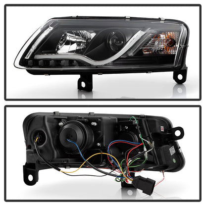 Spyder Audi A6 05-07 Projector Headlights Halogen Light Tube DRL Blk PRO-YD-ADA605-LTDRL-BK 5071903