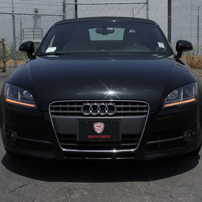 Spyder 08-15 Audi TT Halogen Projector Headlights w/Seq Turn Signal - Black (PRO-YD-ATT08-BK) 5085535
