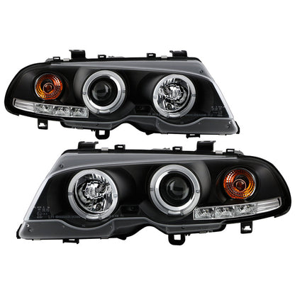 Spyder BMW E46 3-Series 00-03 2DR 1PC Projector Headlights LED Halo LED Blk PRO-YD-BMWE46-2D-HL-BK 5008923