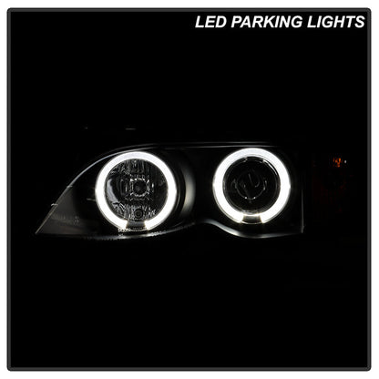 Spyder BMW E46 3-Series 02-05 4DR Projector Headlights 1PC LED Halo Blk PRO-YD-BMWE4602-4D-AM-BK 5042415