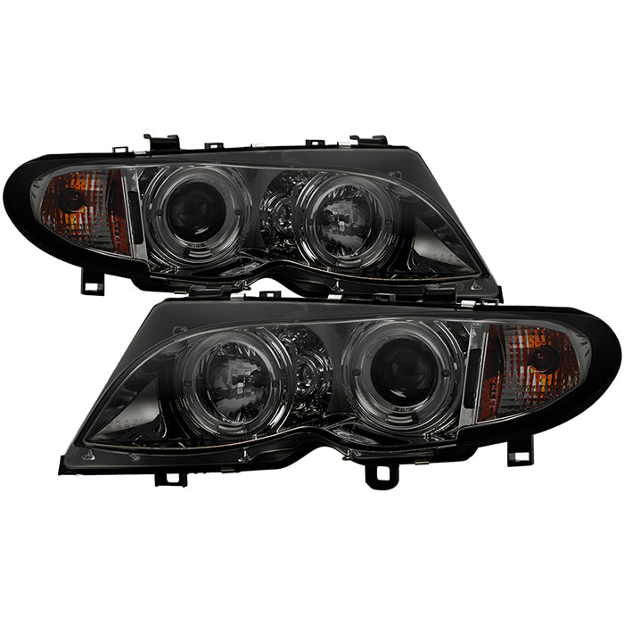Spyder BMW E46 3-Series 02-05 4DR Projector Headlights 1PC LED Halo Smke PRO-YD-BMWE4602-4D-AM-SM 5042422