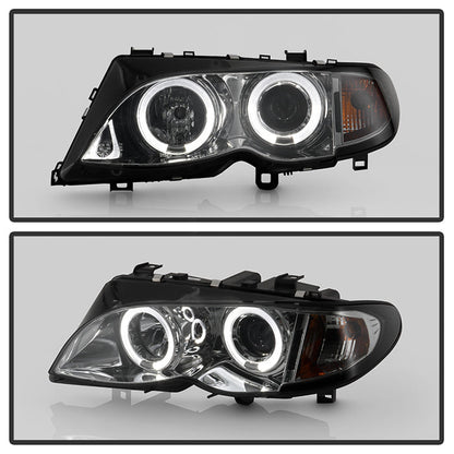 Spyder BMW E46 3-Series 02-05 4DR Projector Headlights 1PC LED Halo Smke PRO-YD-BMWE4602-4D-AM-SM 5042422