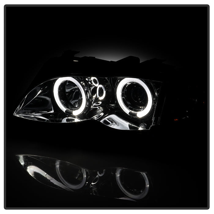 Spyder BMW E46 3-Series 02-05 4DR Projector Headlights 1PC LED Halo Smke PRO-YD-BMWE4602-4D-AM-SM 5042422