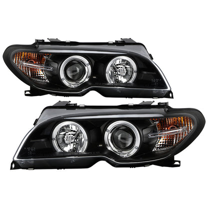 Spyder BMW E46 3-Series 04-06 2 DR Projector Halogen Model- LED Halo Blk PRO-YD-BMWE4604-2DR-HL-BK 5077141