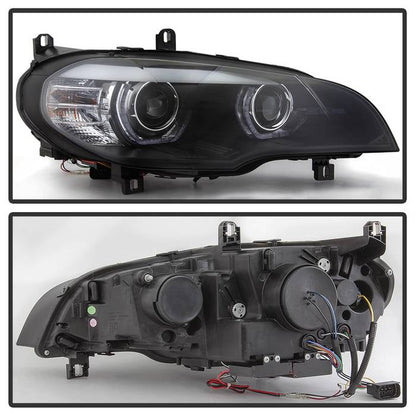Spyder 07-10 BMW X5 E70 (HID Models Only) Projector Headlights - Black PRO-YD-BMWE7007-AFSHID-BK 5085481