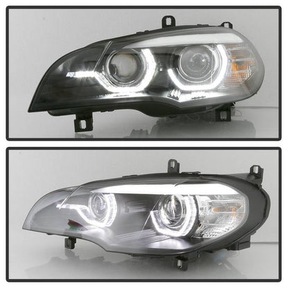 Spyder 07-10 BMW X5 E70 (HID Models Only) Projector Headlights - Black PRO-YD-BMWE7007-AFSHID-BK 5085481
