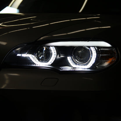 Spyder 07-10 BMW X5 E70 (HID Models Only) Projector Headlights - Black PRO-YD-BMWE7007-AFSHID-BK 5085481