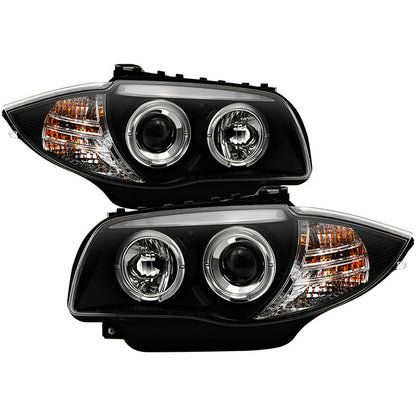 Spyder BMW E87 1-Series 08-11 Projector Headlights LED Halo Black High H1 Low H7 PRO-YD-BMWE87-HL-BK 5008985
