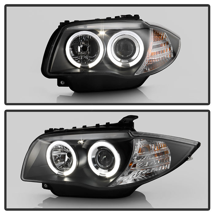 Spyder BMW E87 1-Series 08-11 Projector Headlights LED Halo Black High H1 Low H7 PRO-YD-BMWE87-HL-BK 5008985