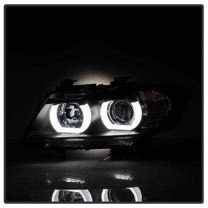 Spyder BMW E90 3-Series 06-08 4DR Headlights - Halogen Model Only - Black PRO-YD-BMWE9005V2-AM-BK 5083432