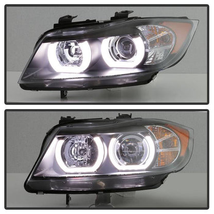 Spyder BMW E90 3-Series 06-08 4DR Headlights - Halogen Model Only - Black PRO-YD-BMWE9005V2-AM-BK 5083432