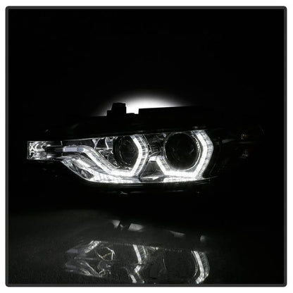 Spyder 12-14 BMW F30 3 Series 4DR Projector Headlights - LED DRL - Chrome (PRO-YD-BMWF3012-DRL-C) 5084354
