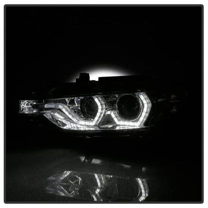 Spyder 12-14 BMW F30 3 Series 4DR Projector Headlights - LED DRL - Smoke (PRO-YD-BMWF3012-DRL-SM) 5084361