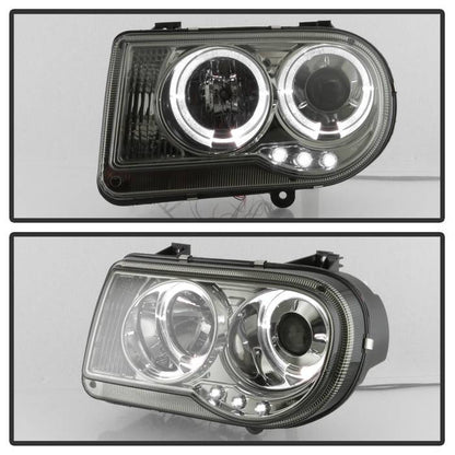 Spyder Chrysler 300C 05-10 Projector Headlights LED Halo LED Smke (Not Included) PRO-YD-C300C-HL-SM 5009159