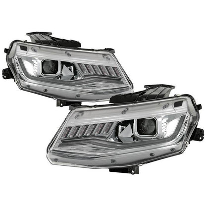 Spyder Chevy Camaro 16-18 Halogen Model Projector Headlights Chrome PRO-YD-CCAM16HALSI-SEQ-C 5087348