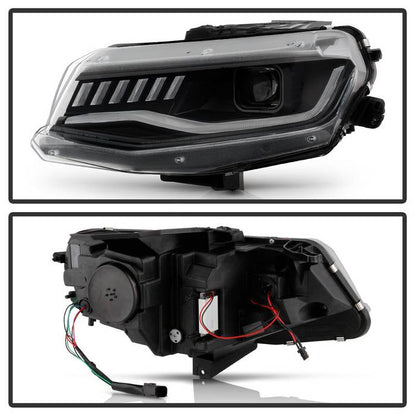 Spyder Chevy Camaro 16-18 HID Model Full LED Headlights Black PRO-YD-CCAM16HIDAP-SEQ-BK 5087355