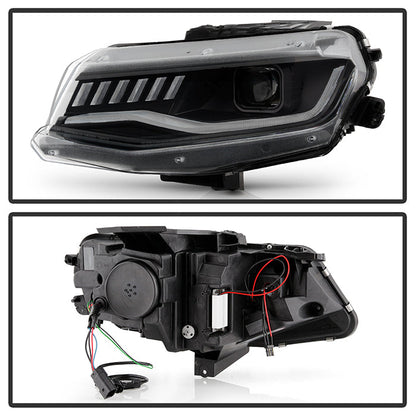 Spyder Chevy Camaro 16-18 (Do Not Fit Halogen) Projector Headlights Black PRO-YD-CCAM16HIDSI-SEQ-BK 5087379