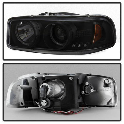 Spyder GMC Sierra 1500/2500 99-06 Projector Headlights LED Halo LED Blk Smke PRO-YD-CDE00-HL-BSM 5078292