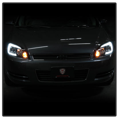 Spyder 06-13 Chevy Impala / 06-07 Chevy Monte Carlo Projector Headlights - Light Bar - Black 5086679
