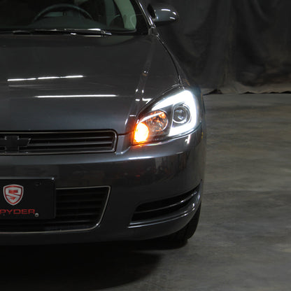 Spyder 06-13 Chevy Impala / 06-07 Chevy Monte Carlo Projector Headlights - Light Bar - Black 5086679