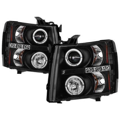 Spyder Chevy Silverado 1500 07-13 Projector Headlights LED Halo LED Blk PRO-YD-CS07-HL-BK 5009494