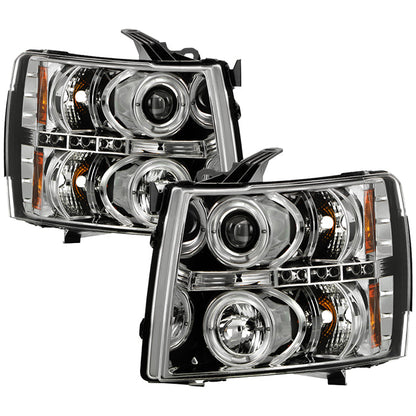 Spyder Chevy Silverado 1500 07-13 Projector Headlights LED Halo LED Chrm PRO-YD-CS07-HL-C 5009500
