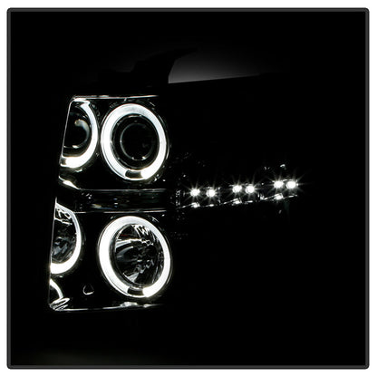 Spyder Chevy Silverado 1500 07-13 Projector Headlights LED Halo LED Chrm PRO-YD-CS07-HL-C 5009500