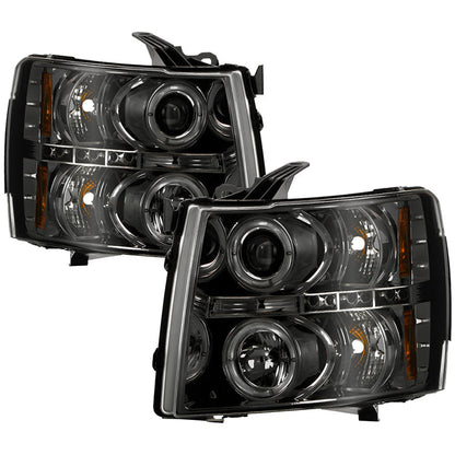 Spyder Chevy Silverado 1500 07-13 Projector Headlights LED Halo LED Smke PRO-YD-CS07-HL-SM 5009517