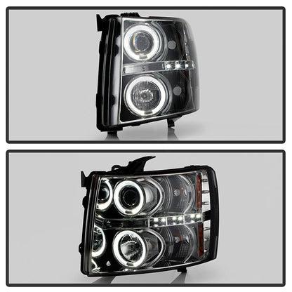 Spyder Chevy Silverado 1500 07-13 Projector Headlights LED Halo LED Smke PRO-YD-CS07-HL-SM 5009517