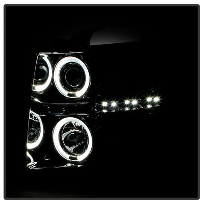 Spyder Chevy Silverado 1500 07-13 Projector Headlights LED Halo LED Smke PRO-YD-CS07-HL-SM 5009517