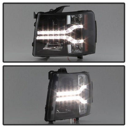 Spyder Chevy Silverado 1500 07-13 V2 Projector Headlights - LED DRL - Black PRO-YD-CS07V2-DRL-BK 5083524