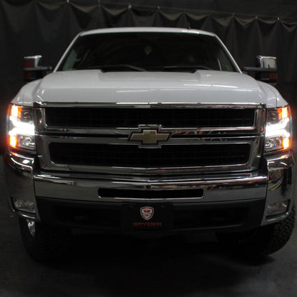 Spyder Chevy Silverado 1500 07-13 Version 3 Projector Headlights - Black PRO-YD-CS07V3-LBDRL-BK 5083609