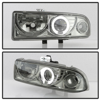 Spyder Chevy S10 98-04 Projector Headlights LED Halo Smke - Low H1 PRO-YD-CS1098-SMC 5009562
