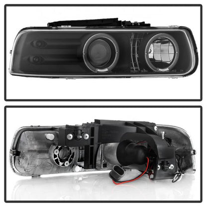 Spyder Chevy Silverado 1500/2500 99-02 Projector Headlights LED Halo LED Black PRO-YD-CS99-HL-BK 5009593