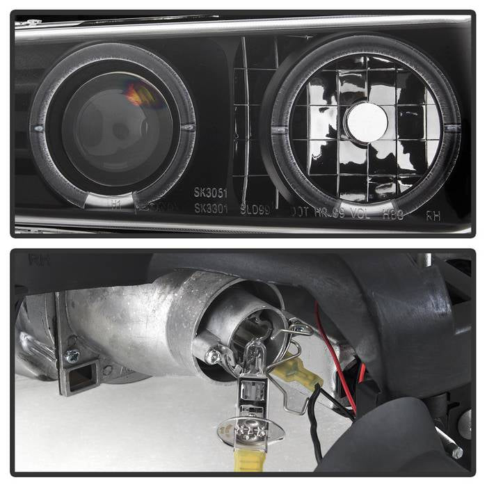 Spyder Chevy Silverado 1500/2500 99-02 Projector Headlights LED Halo LED Black PRO-YD-CS99-HL-BK 5009593