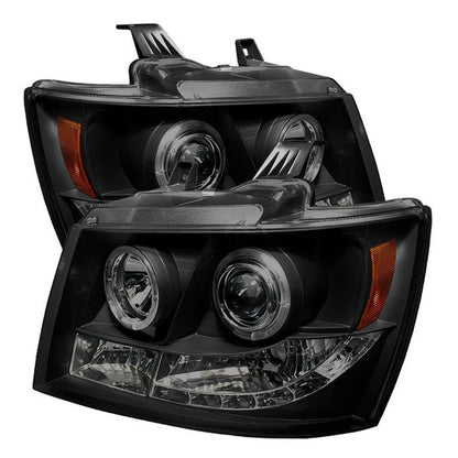 Spyder Chevy Suburban 1500 07-14 Projector Headlights LED Halo LED Blk Smke PRO-YD-CSUB07-HL-BSM 5078346