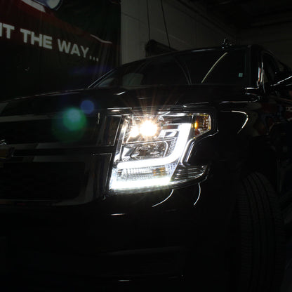 Spyder Chevy Tahoe / Suburban 2015 -2016 Projector Headlights - DRL LED - Chrome PRO-YD-CTA15-DRL-C 5082534