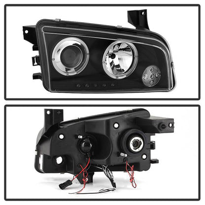 Spyder Dodge Charger 06-10 Projector Headlights Halogen Only - LED Halo LED Blk PRO-YD-DCH05-LED-BK 5009739