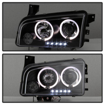 Spyder Dodge Charger 06-10 Projector Headlights Halogen Only - LED Halo LED Blk PRO-YD-DCH05-LED-BK 5009739