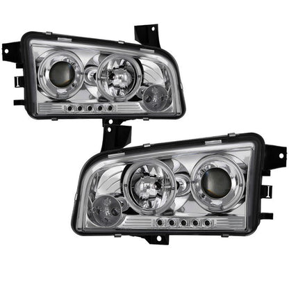 Spyder Dodge Charger 06-10 Projector Headlights Halogen Model- LED Halo LED Chrm PRO-YD-DCH05-LED-C 5009746