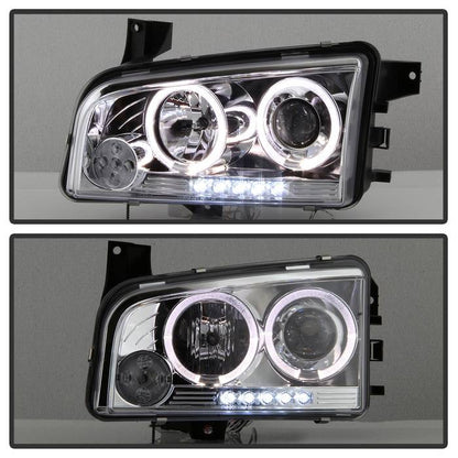 Spyder Dodge Charger 06-10 Projector Headlights Halogen Model- LED Halo LED Chrm PRO-YD-DCH05-LED-C 5009746