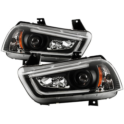 Spyder Dodge Charger 11-14 Projector Headlights Halogen - Light Tube DRL Blk PRO-YD-DCH11-LTDRL-BK 5074188