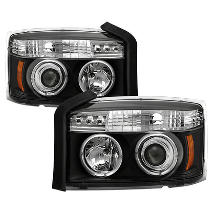 Spyder Dodge Dakota 05-07 Projector Headlights LED Halo Black High H1 Low H1 PRO-YD-DDAK05-BK 5009760