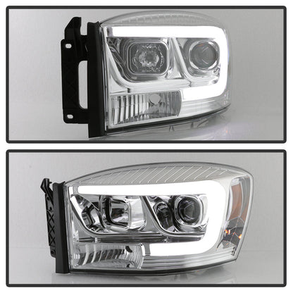 Spyder Dodge Ram 1500 06-08 V2 Projector Headlights - Light Bar DRL - Chrome (PRO-YD-DR06V2-LB-C) 5085290