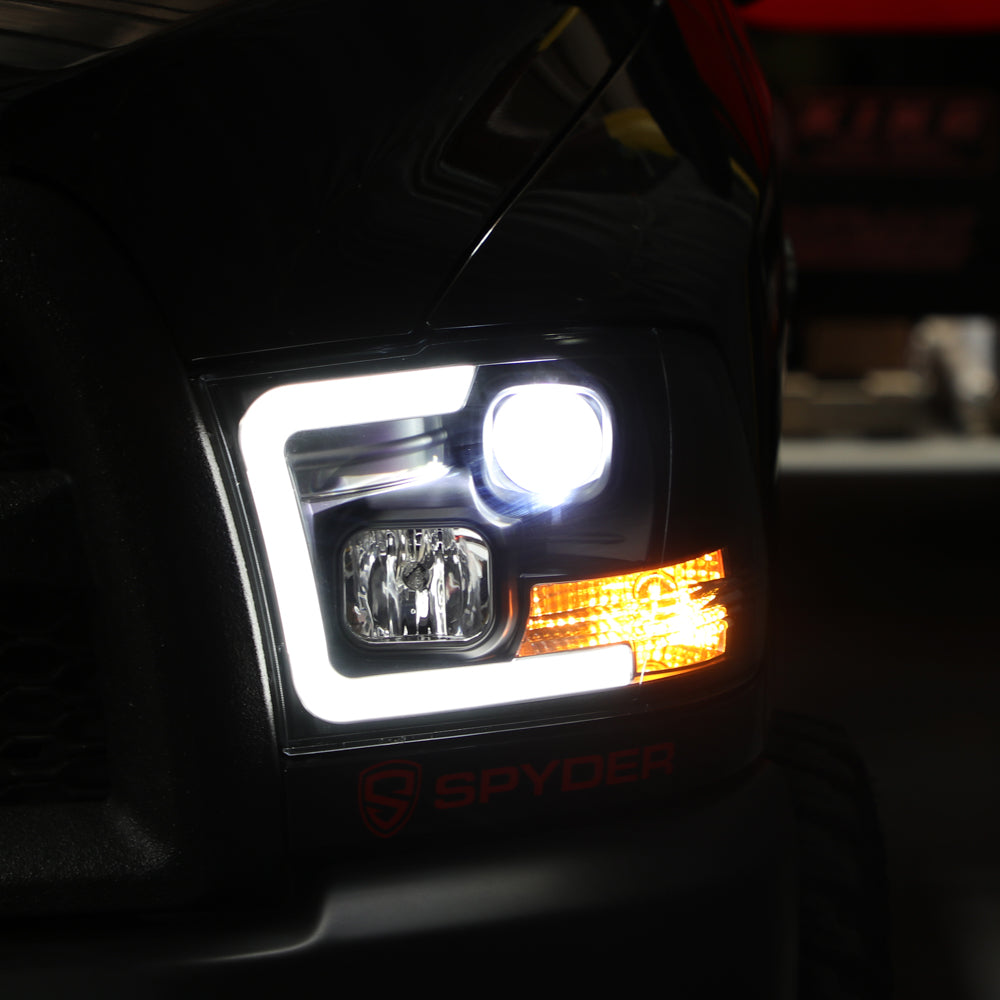 Spyder 09-16 Dodge Ram 1500 Version 2 Headlights Light Bar DRL Black PRO-YD-DR09V2-LBDRL-BK 5084811